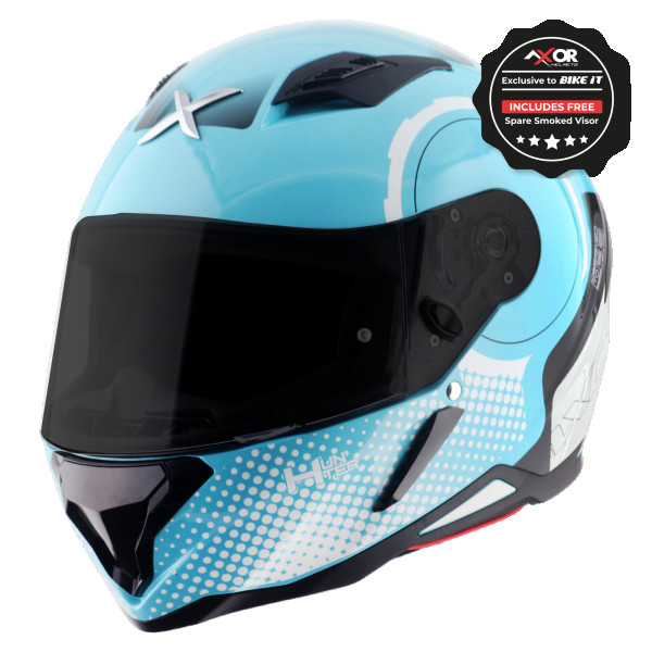 Axor Axor helmet sh890 full face - spear hex gloss blue white - large